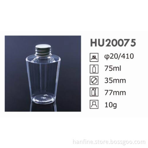 75ML plastic PET bottle cleansing oil bottle with aluminum cap